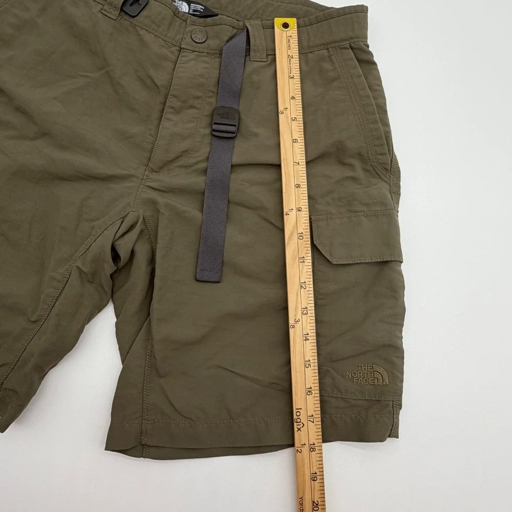 The North Face Mens Olive Green Nylon Cargo Hiking Shorts Size 34 Belted T338